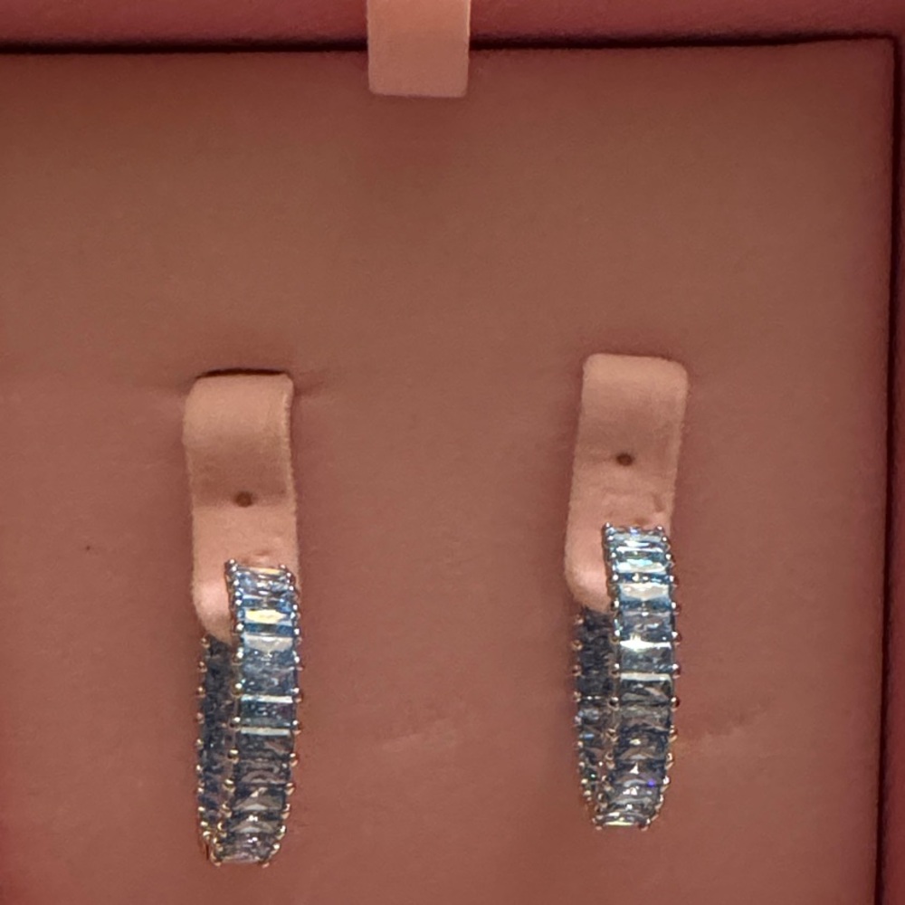 Swarovski Matrix Blue Hoop Earrings